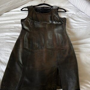 Elegant Black Leather Dress